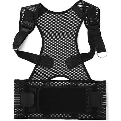 Correcteur de posture en maille fine, ceinture dorsale et lombaire réglable, soutien clavicule et épaules, respirant pour l'été, taille 2XL (1/5)