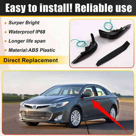 Geeignet für Toyota Corolla, Prius, Camry und andere Fahrzeuge mit blauen Blinkern, LED-Rückspiegeln und sequenziellen Blinkern. (1/4)