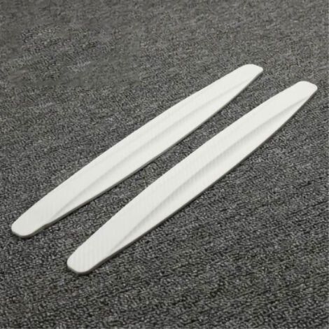 2 pièces bandes de pare-chocs de voiture Anti Collision étanche PVC élégant couleur coin Protection garniture en Fiber de carbone blanc