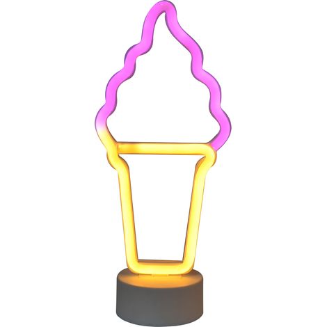 Enseigne Néon LED Forme Glace pour Déco Chambre Bébé, Bar, Mariage, Fête avec Support (1/5)
