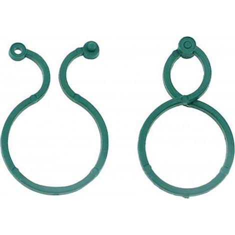 Clips pvc para entutorar pequeños árboles, 4 x 2,7 cm, blíster 20 uds
