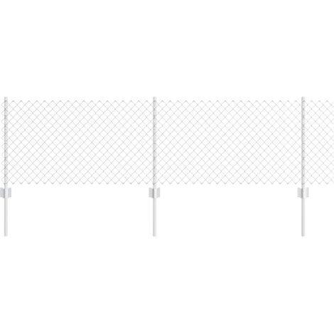 Maison Exclusive - Kettenzaun mit Pfosten 25 x 0,6 m (B x H) Feue