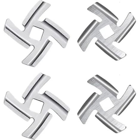 Lames de hachoir à viande en acier inoxydable - Compatibles avec les hachoirs de taille 5, accessoires pour robot culinaire (paquet de 4 lames n° 5)