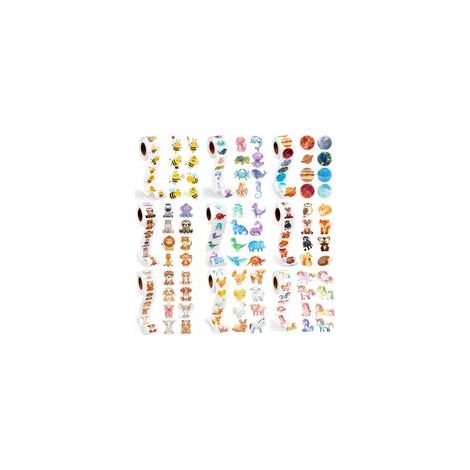 500 fogli/rotoli di adesivi a forma di dinosauri e creature marine, adatti per decorare scatole regalo ed etichette - Crezuo