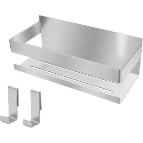 Supporto per doccia in acciaio inox SUS304 con gancio argentato, supporto per vetro da appendere alla doccia. (1/4)