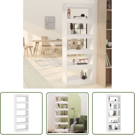 Étagère de Rangement Bibliothèque, Séparateur de pièce, Montage facile, Blanc 60x30x166 cm Aggloméré OIB5512E (1/5)