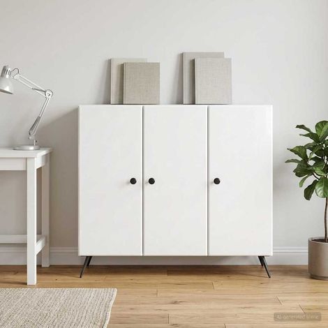 vidaXL Credenza Bianco Lucido 89 x 34,5 x 80 cm Legno (1/5)