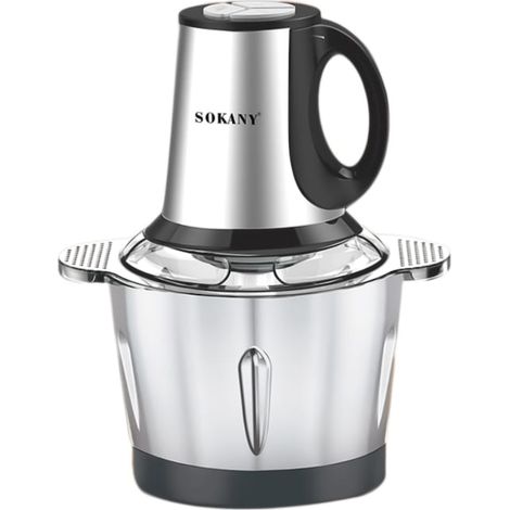 Hachoir électrique SK-7011, 4 lames en acier inoxydable de haute qualité, 500 W, 3 L, récipient en acier inoxydable, noir (1/5)
