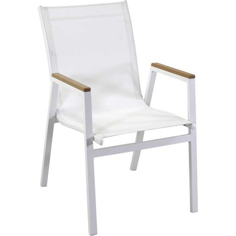 Sedia da Giardino 53x65xh87 cm in Alluminio Idaho Plus Bianco (1/4)