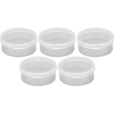 Boîte de Rangement Transparente, étui Rond pour éponge de Boîte de Rangement avec Couvercle pour Cosmétiques, Perles et Accessoires (1/5)