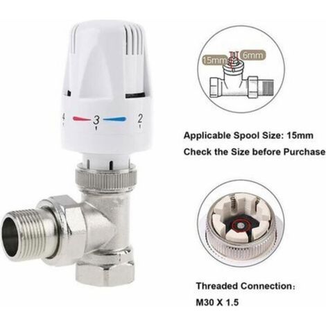 lot 4 têtes thermostatiques M30 x 1.5 blanc, vanne radiateur connectée remplacement (1/4)