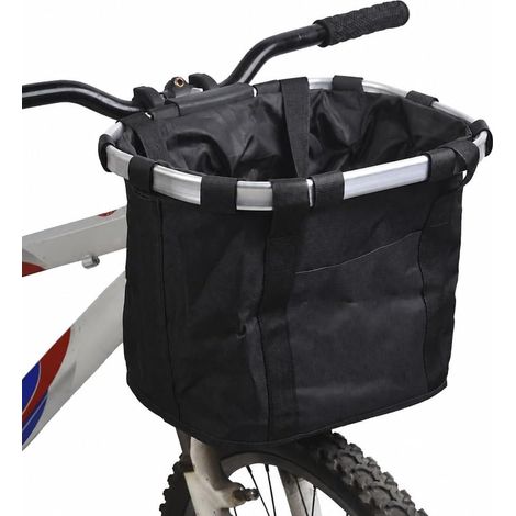 Panier Vélo Chien Avant Amovable & Transformable in Sac, Cadre Alu Robuste, Transport Sécurisé pour Animaux (Max 10kg), Installation Rapide Guidon, Toile Oxford Résistante, Noir (1/5)