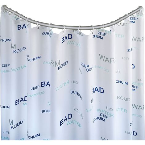 WENKO Bastone tenda doccia curvo chrome - variabile, Alluminio, 2.5 x 2.5 cm, Cromo (1/8)