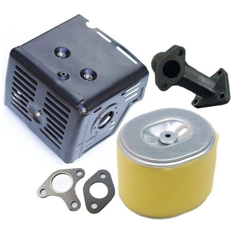 Silencieux d'échappement avec Tuyau d'échappement et Filtre à air Compatible with Moteurs Honda 11HP 13HP GX340 GX390 (1/4)