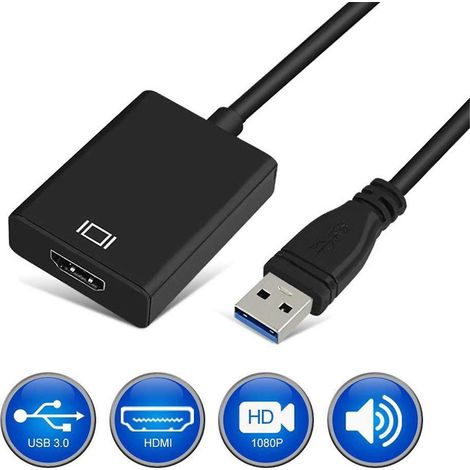 Adaptateur USB 3.0 vers HDMI HD 1080p avec sortie audio (1/4)