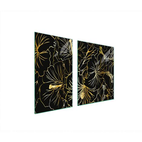 Glasplatte und Schneidebrett 100x52 Blumen (1/5)