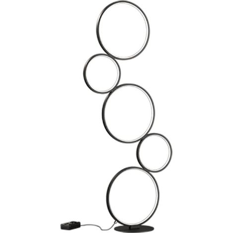 Lampada da terra LED, metallo, nero opaco, H115 cm, Rondo (1/3)