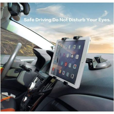 FOREHILL Support de tablette de voiture, support de tablette de voiture réglable à 360 degrés avec ventouse puissante (noir) (1/4)