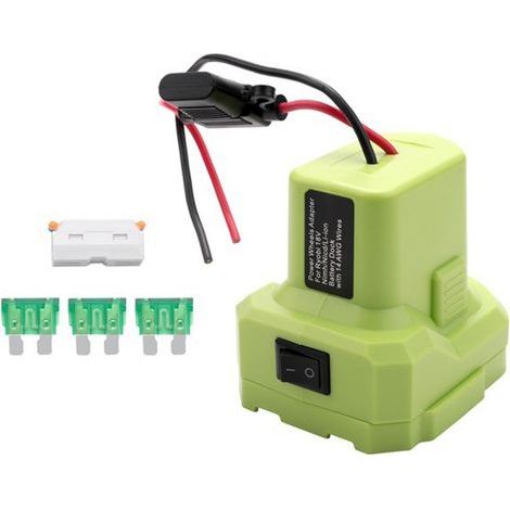 Batterieadapter, Konverter, Stromanschluss 14 AWG mit Schalter für Ryobi P108, P107, P102, P103 (1/5)