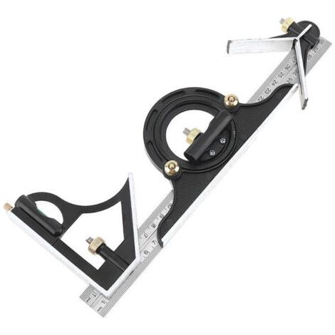 300MM multi-fonction rapporteur combinaison équerre règle en acier inoxydable outil de mesure professionnel charpentier outils (1/4)