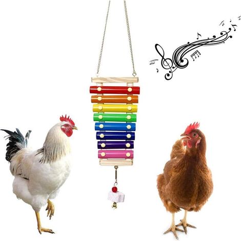 1 Jouet Xylophone, Bois, 8 Tons, Pierre Minérale, Pour Poules Et Perroquets (1/5)