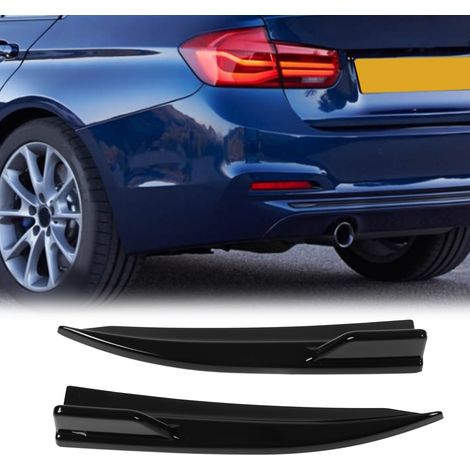 Diffuseur de pare-chocs arrière et séparateurs latéraux (une paire, gauche et droite) pour BMW Série 3 G20 M Sport 2019-2022 (numéro de pièce 320) en noir brillant. (1/5)