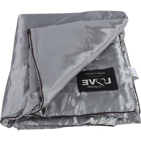 Lavable couverture légère été en soie de glace, couette rafraîchissante climatisée literie (L) (1/5)