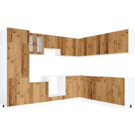 Maison Exclusive - Mueble cocina Porto madera vieja 14 pzas mader