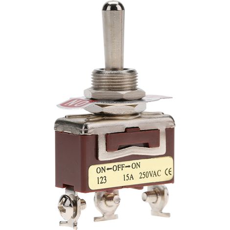 SPDT-Taster (Ein/Aus), 3-polig, 12 mm, 15 A, 250 V AC (1/5)