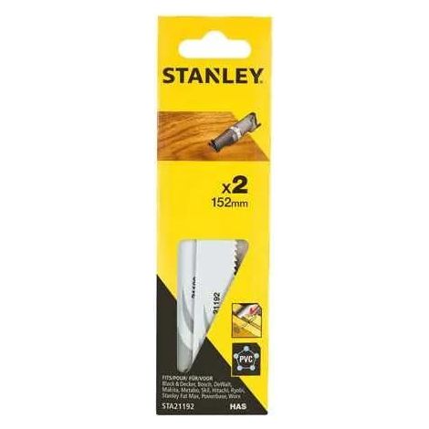 Lame de scie sabre Stanley 15.2 cm noir gris pack 2