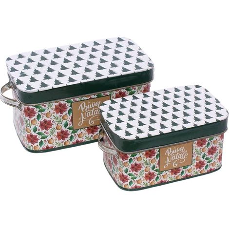 Scatole rettangolari in latta in set di 2, 28x17H15 cm (1/2)