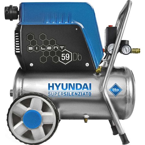 HYUNDAI 65710 Compressore ad aria compressa 24 Litri silenziato 59DB 1HP 8 Bar (1/9)