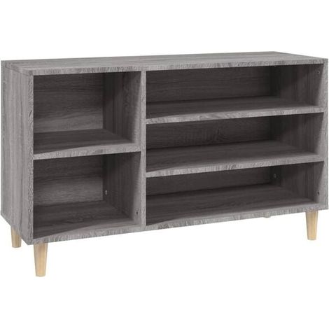 Meuble à chaussures gris Sonoma, dimensions 102x36x60 cm, en bois composite. (1/5)