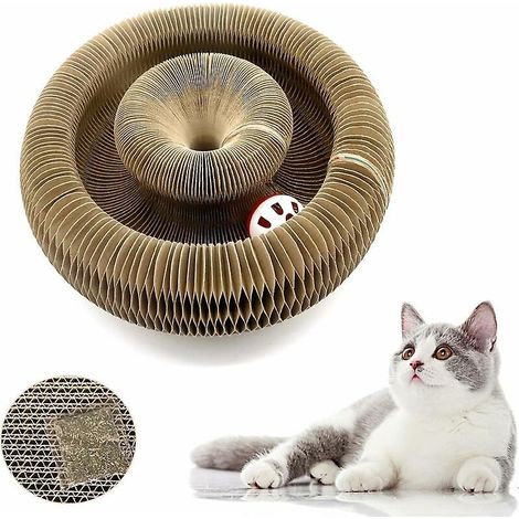 planche Gratter Pour Chat, Jouets Pour Chat Avec Cloche, Tapis Gratter Pour Chat En Carton Ondul 2 En 1, Jouets Gratter Interactifs, Jouets Ma (1/5)