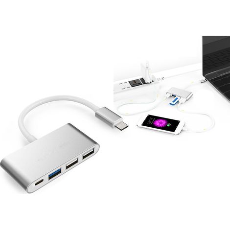 Sdoppiatore HUB USB-C 4 porte 3.0 SD convertitore adattatore portatile LD-03644 (1/5)