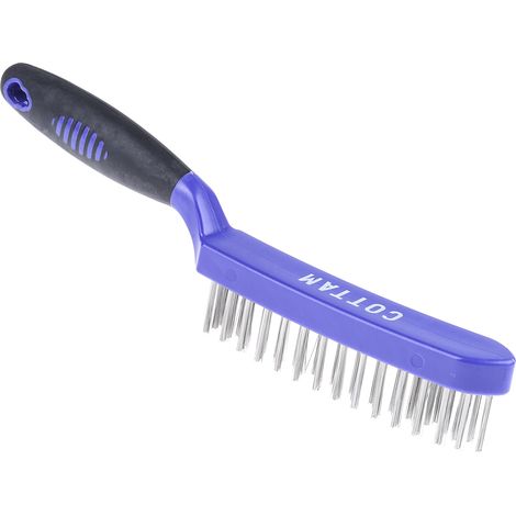 Brosse métallique RS PRO en Acier 130mm Bleu 4 Rangs ( Prix pour 1 )