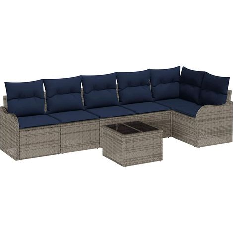 Garden Sofa Set Grey Poly Rattan vidaXL (1/5)