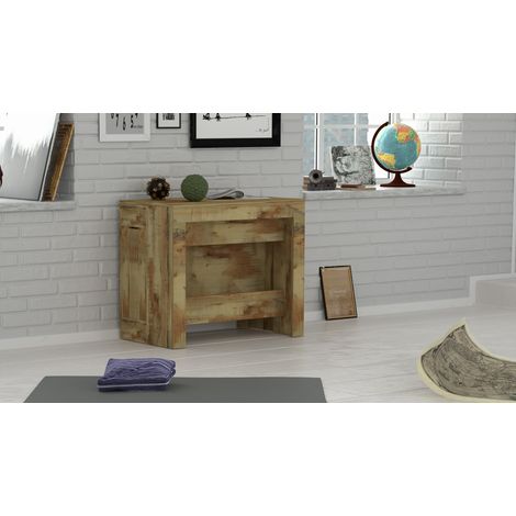 Table console extensible contemporaine érable Montoya (1/4)