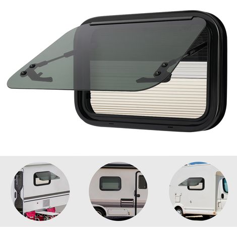 YISSALE -Outillage -Fenêtre de déplacement pour autocar 500 x 350 mm avec grillage anti-insectes et rideau de protection solaire, fenêtre inclinable, montage dans les fenêtres d'autocar. (1/5)