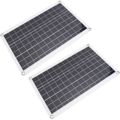 2er-Pack Solarpanel-Set, 18 W, 18 V, polykristallines Silizium, tragbares USB-Typ-C-Gleichstrom-Solarpanel-Ladegerät mit Batterieklemme für Auto, Wohnmobil, Boot (1/5)
