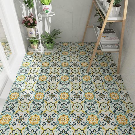 JSSEVN - Self-adhesive PVC vinyl flooring, suitable for living rooms and hallways, Morocco, waterproof effect, non-slip tiles, 30x30cm, 11 tiles (1/5)