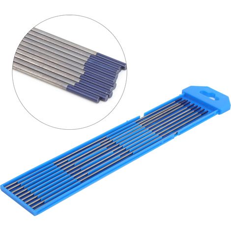 Paquet de 10 aiguilles de soudage à l'arc en électrode de tungstène-yttrium WY20, bleues, de 1,6 mm d'épaisseur, spécifiques au soudage de l'acier.