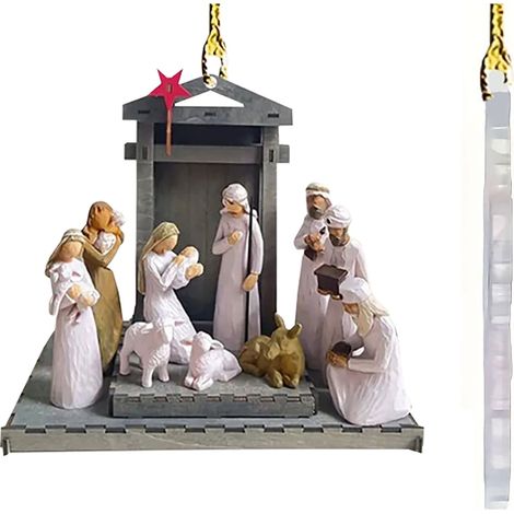 Ornement De Noël - Etiquette Ronde À Accrocher - 8 cm - En Bois Naturel - Pour Arbre De Noël - Lot De 1 (1/5)