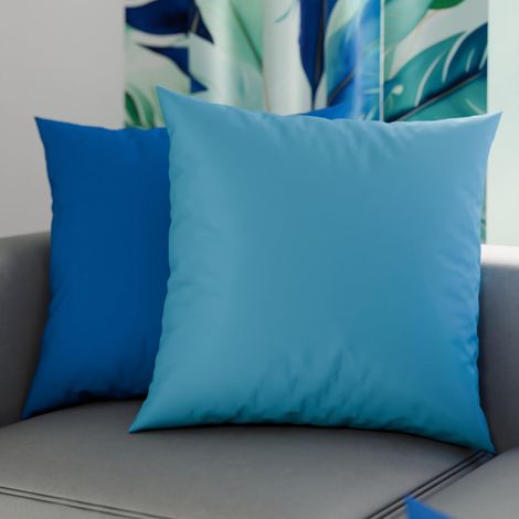 Lot de 2 Taies d'oreiller de Lit 35x35 cm, Housses de Coussin Unies Double Face Bleu et Bleu Ciel, Taie Oreiller 100% Microfibre, Fabriqué en Italie (1/3)