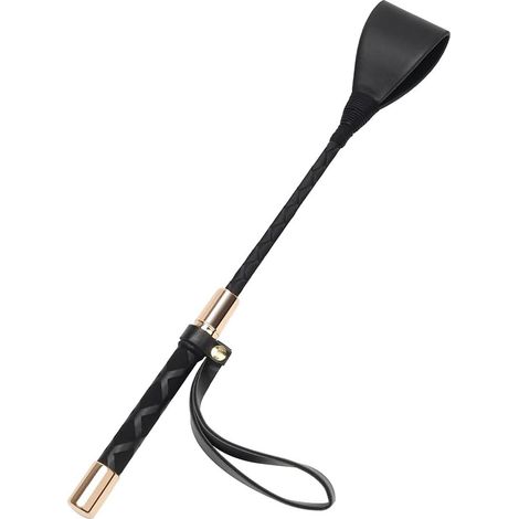 Cravache Cheval - 1 Pièce - Cuir PU Noir - Poignée Gel Antidérapante - Équitation Dressage - 30 cm (1/5)