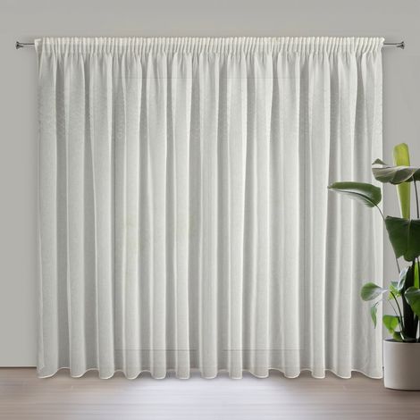 RIDEAU PRÊT KLEO SUR RUBAN 350 X 270 CM BLANC (1/5)