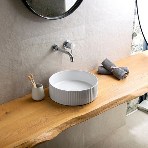 Lavabo bagno rotondo 36 cm scanalato  KLS-3600T kamalu
