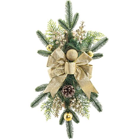Ej.Life Weihnachtstreppen-Hängegirlande, 60 cm, nordische Weihnachtsdekoration, Heimszenen-Layout, Weihnachtstreppendekoration (weiß) (1/4)