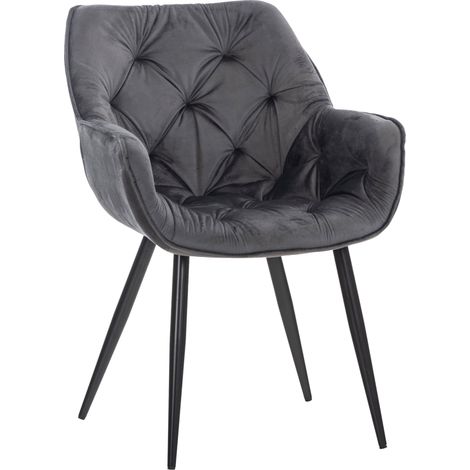 Sedia Tanna in velluto grigio scuro (1/5)