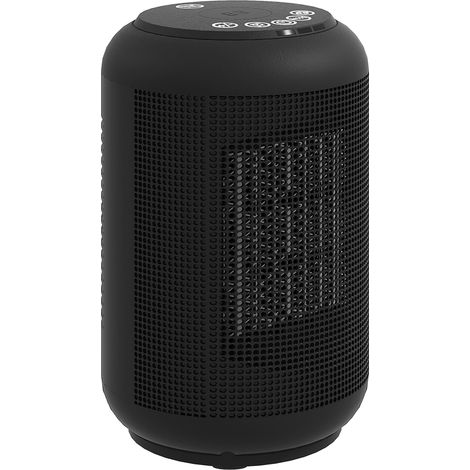 PTC-Keramik-Heizlüfter, 1500 W, einstellbares Thermostat, 14 x 14 x 21,5 cm, schwarz